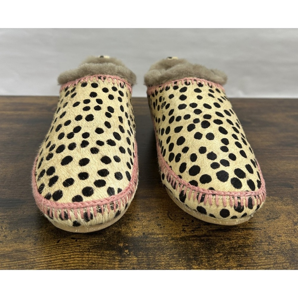 Laidback London Printed Embroidered Suede Slippers Size 37 US 6 Shearling Anthro - Picture 6 of 16